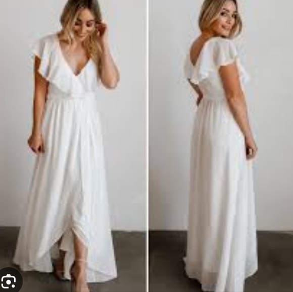 Baltic Born Dresses & Skirts - Baltic Born Katya Ruffle Maxi Dress White Size M Bridal Garden Party Flowy